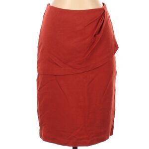 CAbi Red Skirt Pencil Skirt Front Tuck Detail